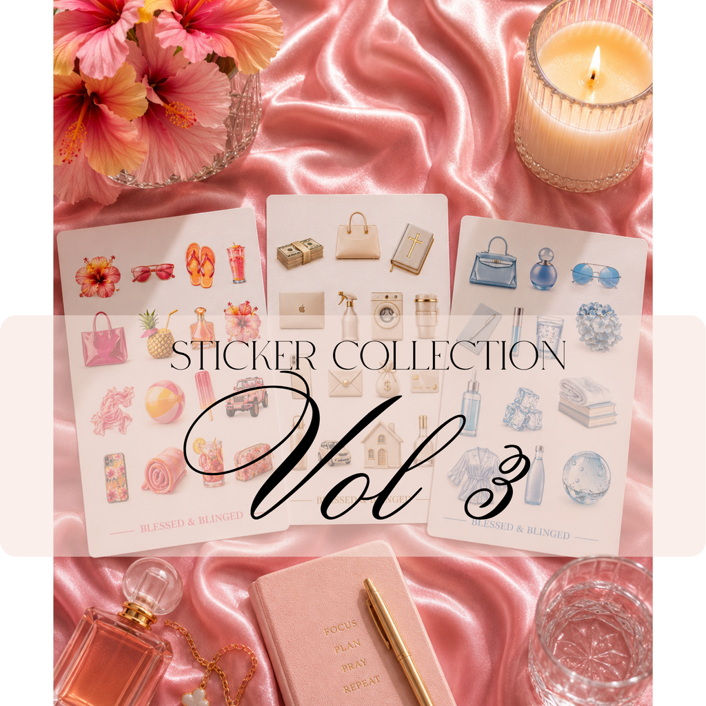 Aesthetic Sticker Sheet Collection Vol. 3 | Luxury Feminine Planner Stickers | Coquette Lifestyle Sticker Set | Blessed & Blinged