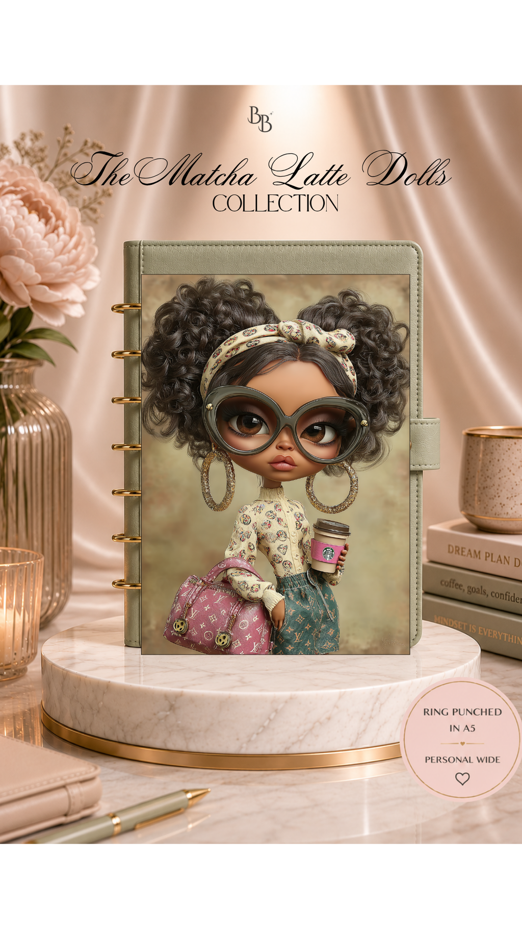 Matcha Latte Dolls Dashboard Collection™ | Luxury Planner Dashboards | Laminated A5, Personal & Personal Wide Planner Inserts