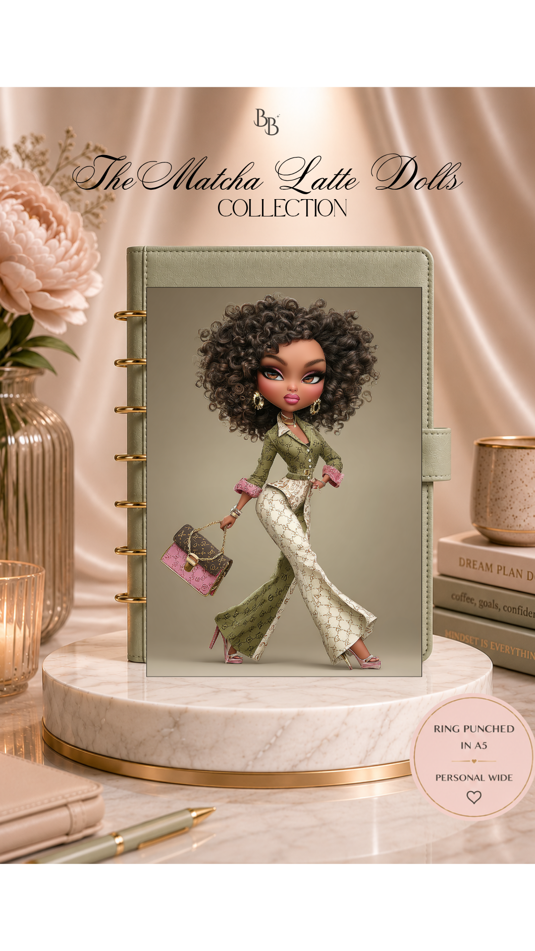 Matcha Latte Dolls Dashboard Collection™ | Luxury Planner Dashboards | Laminated A5, Personal & Personal Wide Planner Inserts