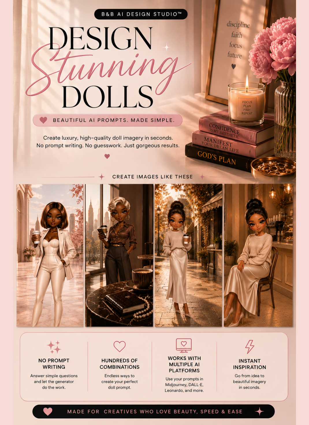 Luxury Doll Character Creator™ | Interactive AI Prompt Generator | Canva Digital Tool