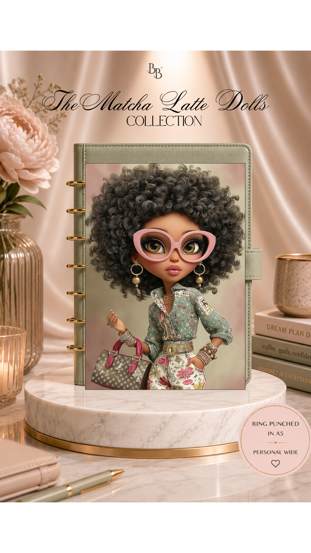 Matcha Latte Dolls Dashboard Collection™ | Luxury Planner Dashboards | Laminated A5, Personal & Personal Wide Planner Inserts