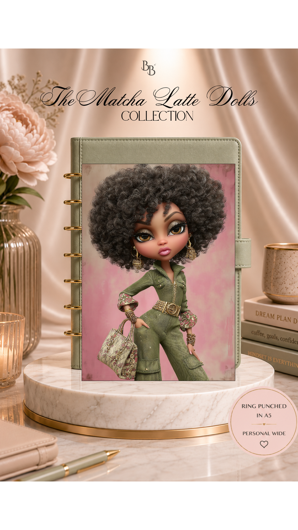 Matcha Latte Dolls Dashboard Collection™ | Luxury Planner Dashboards | Laminated A5, Personal & Personal Wide Planner Inserts