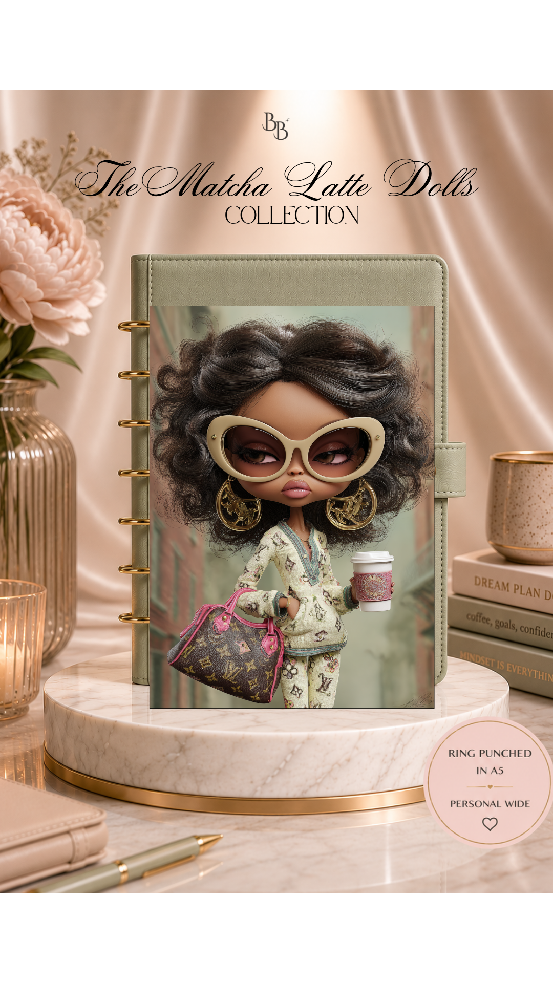 Matcha Latte Dolls Dashboard Collection™ | Luxury Planner Dashboards | Laminated A5, Personal & Personal Wide Planner Inserts