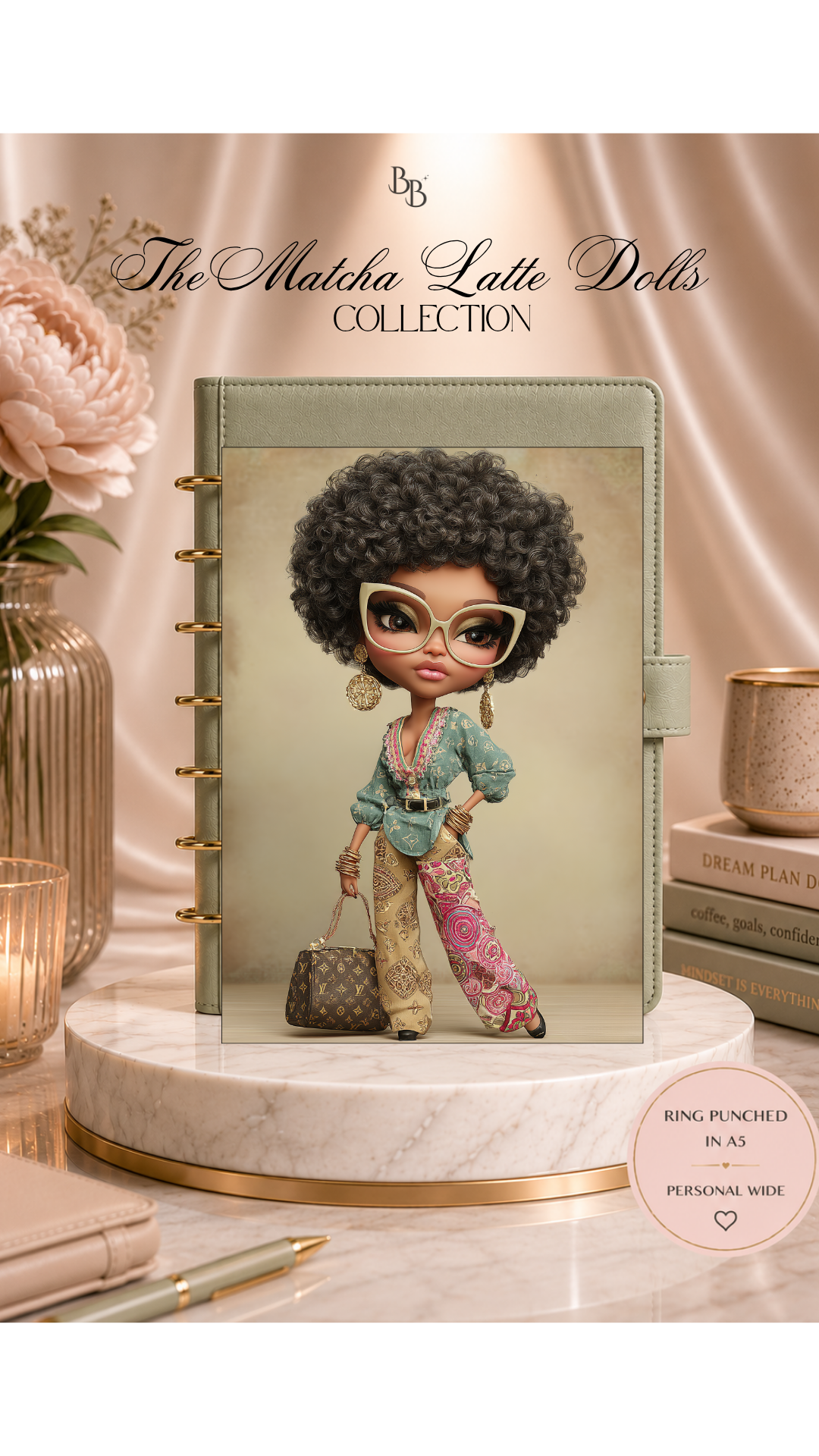 Matcha Latte Dolls Dashboard Collection™ | Luxury Planner Dashboards | Laminated A5, Personal & Personal Wide Planner Inserts
