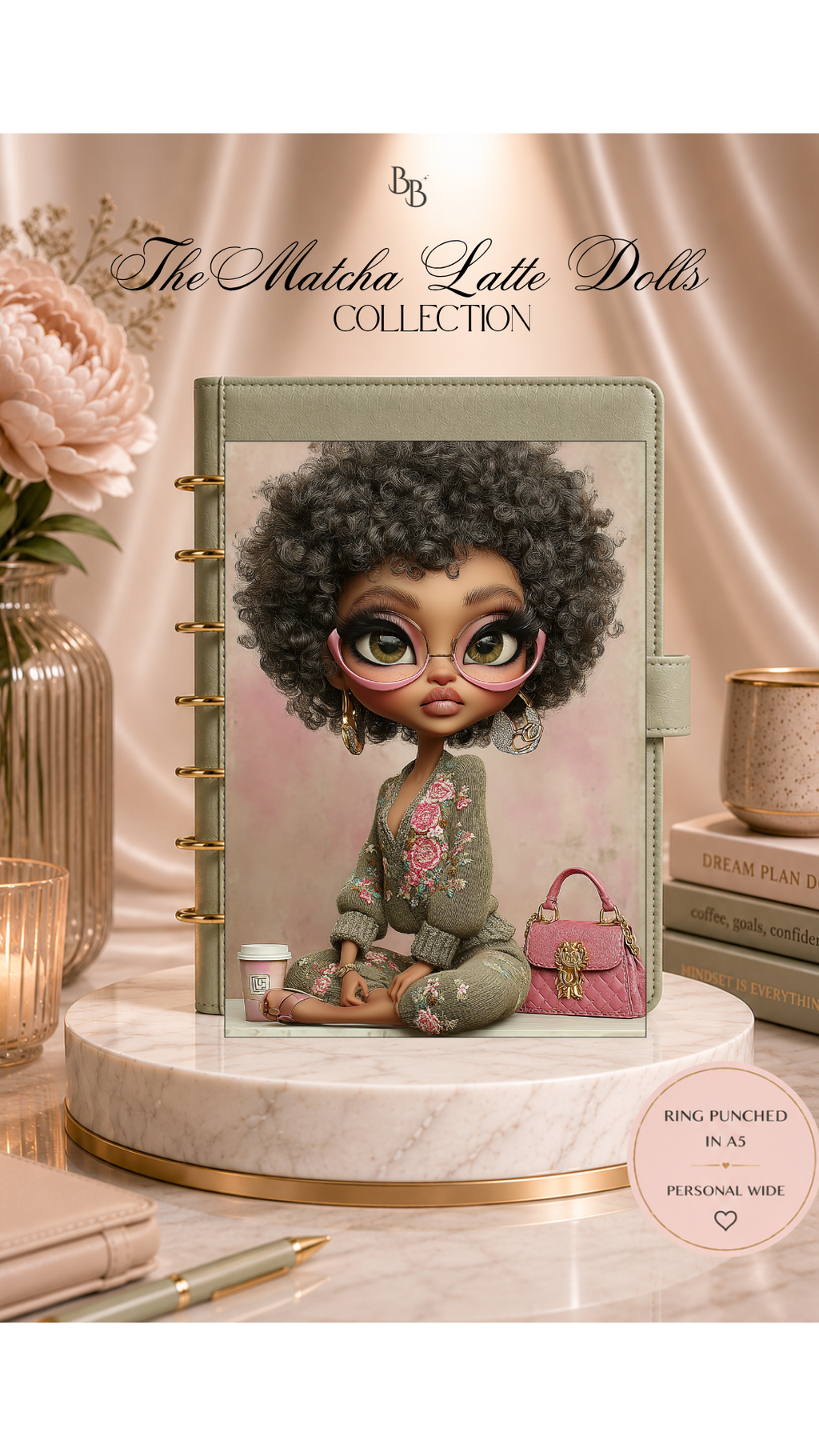 Matcha Latte Dolls Dashboard Collection™ | Luxury Planner Dashboards | Laminated A5, Personal & Personal Wide Planner Inserts