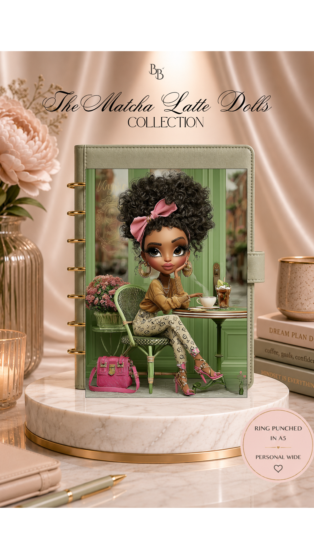 Matcha Latte Dolls Dashboard Collection™ | Luxury Planner Dashboards | Laminated A5, Personal & Personal Wide Planner Inserts