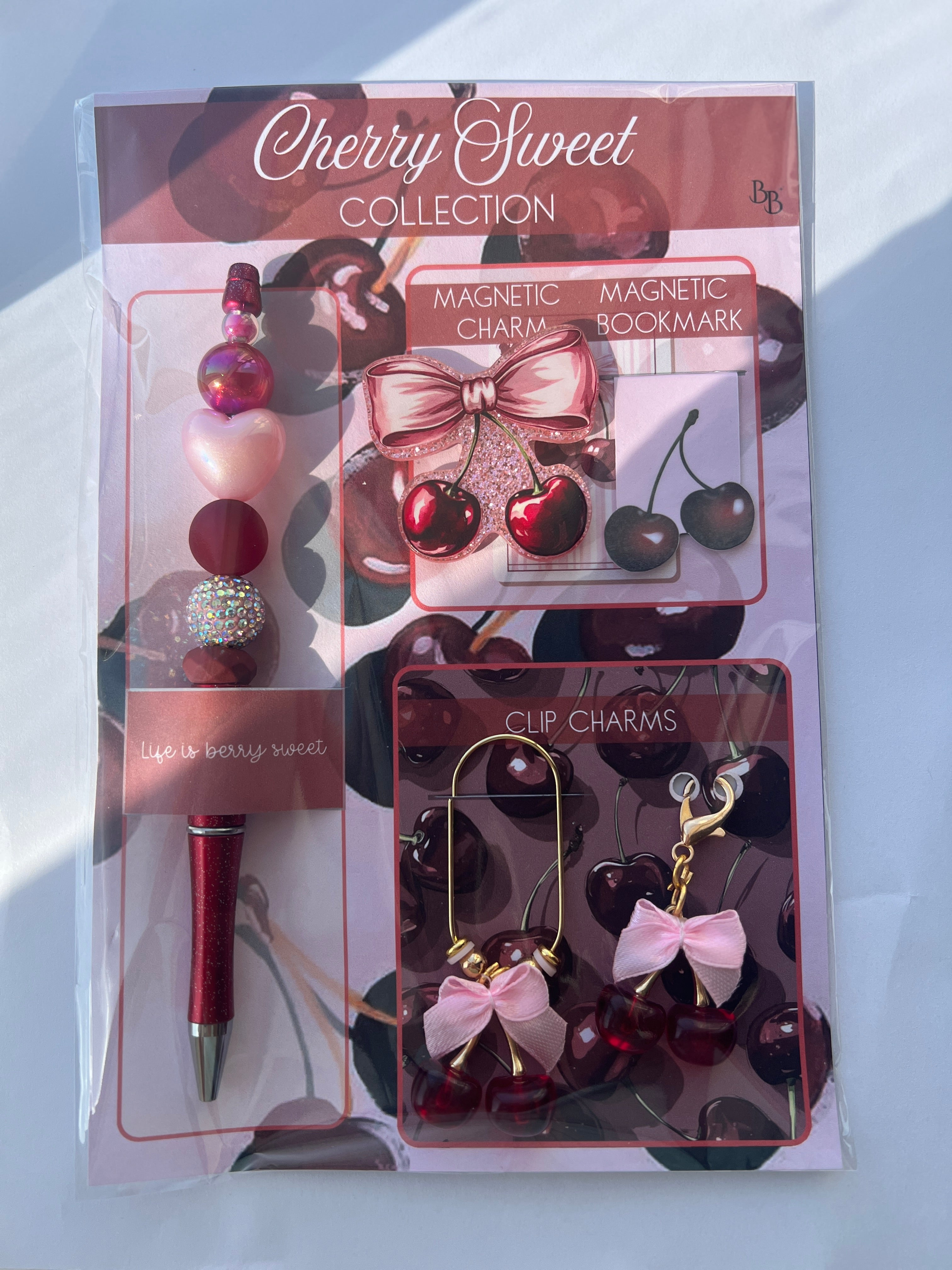 Aesthetic Planner Accessory Pack – Pen, Magnetic Bookmark & Charm Set