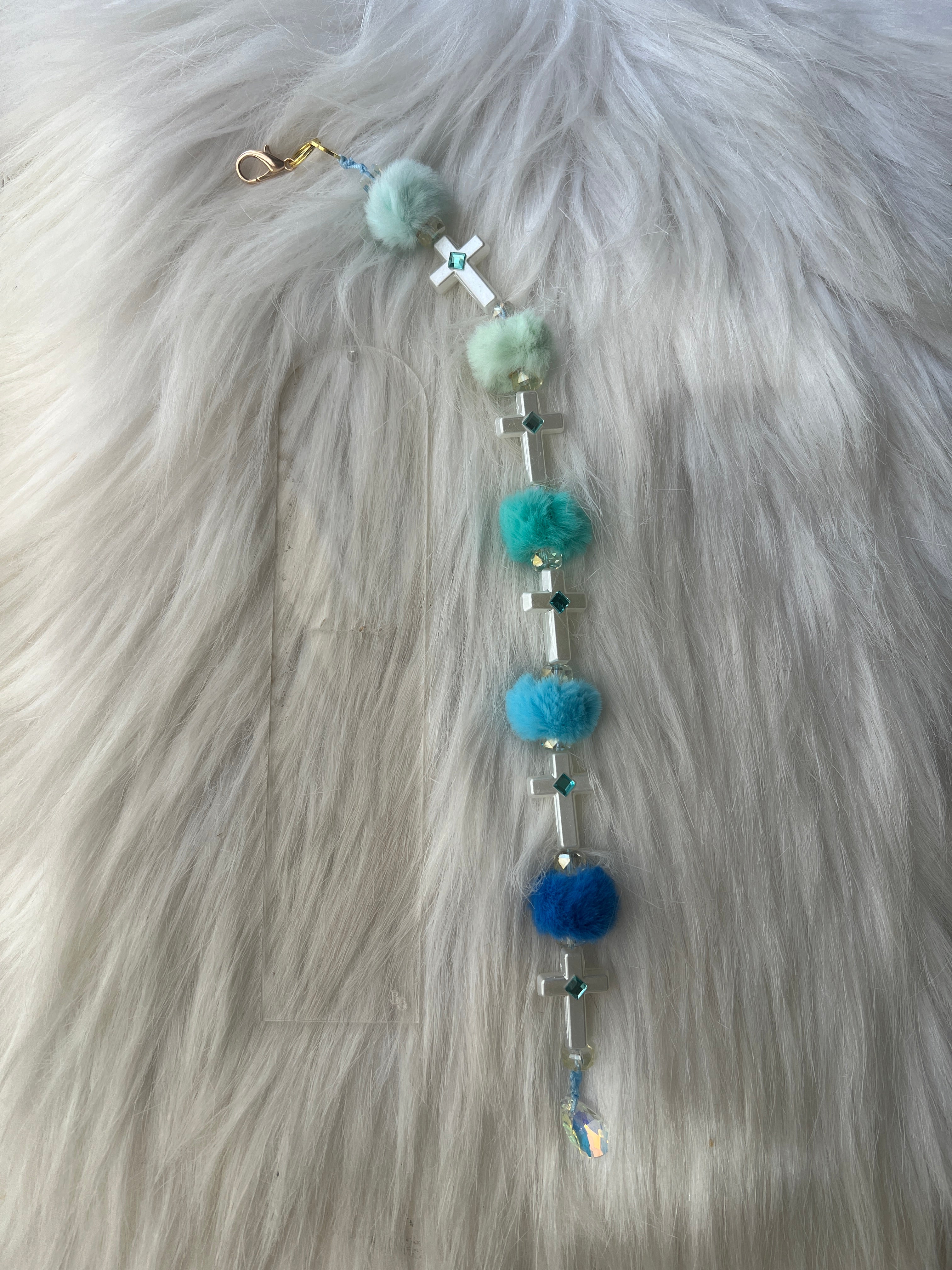 Soft Faith™ Pom Cross Bible Bookmark Charm | Acrylic Anchor Bookmark + Clip | Cute Christian Gift | Blessed & Blinged Studio