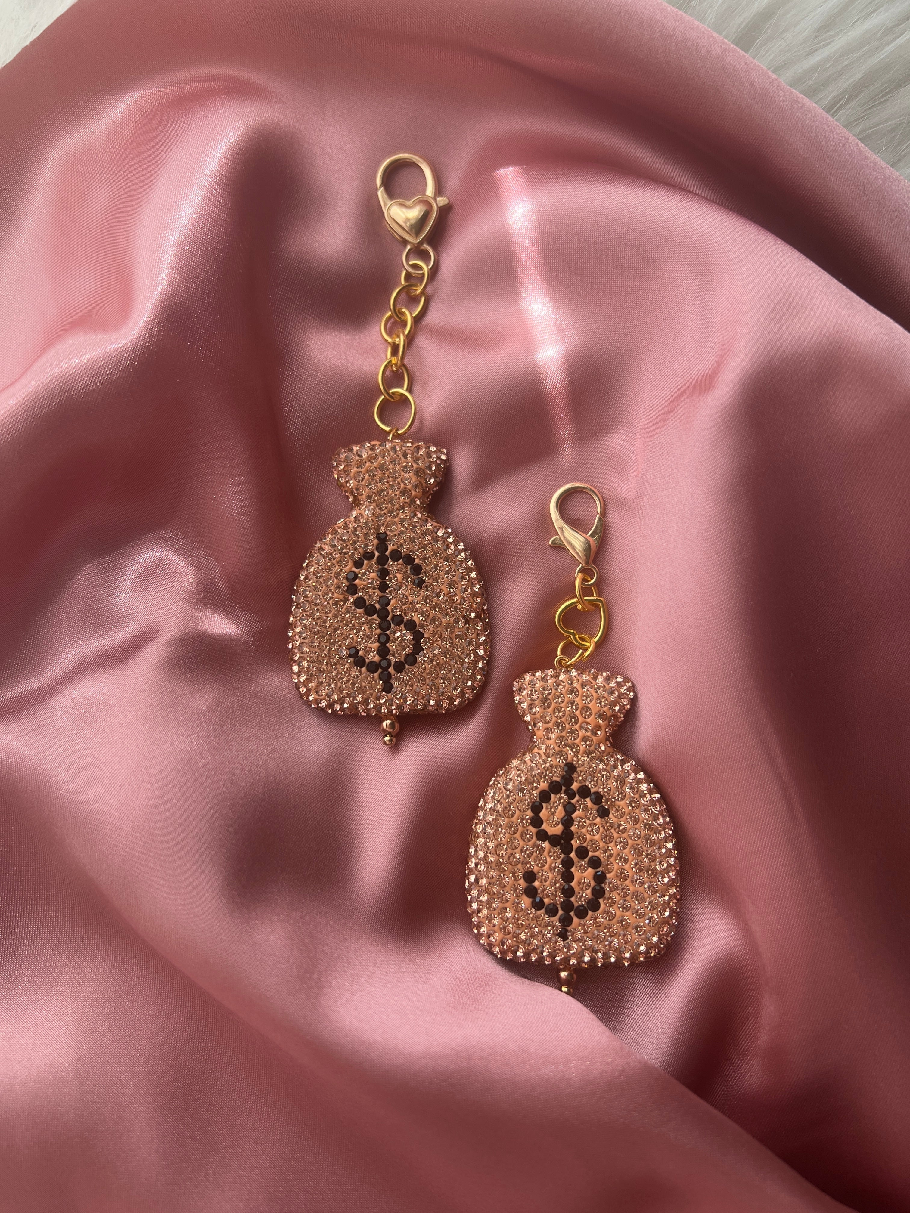 Champagne Bling Money Bag Planner Clip Charm