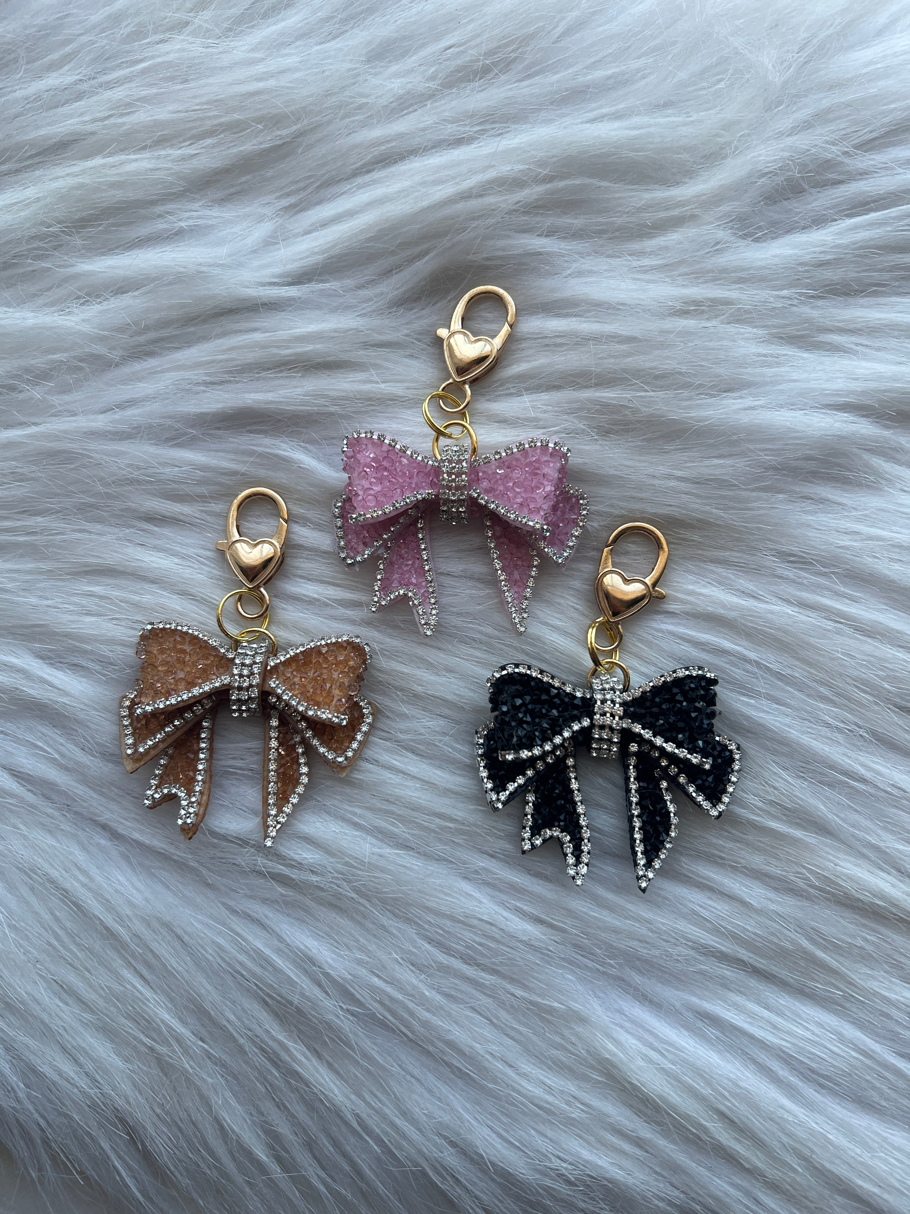 Sugar Bling Bow | Coquette Bow Charm | Rhinestone Planner & Purse Accessory