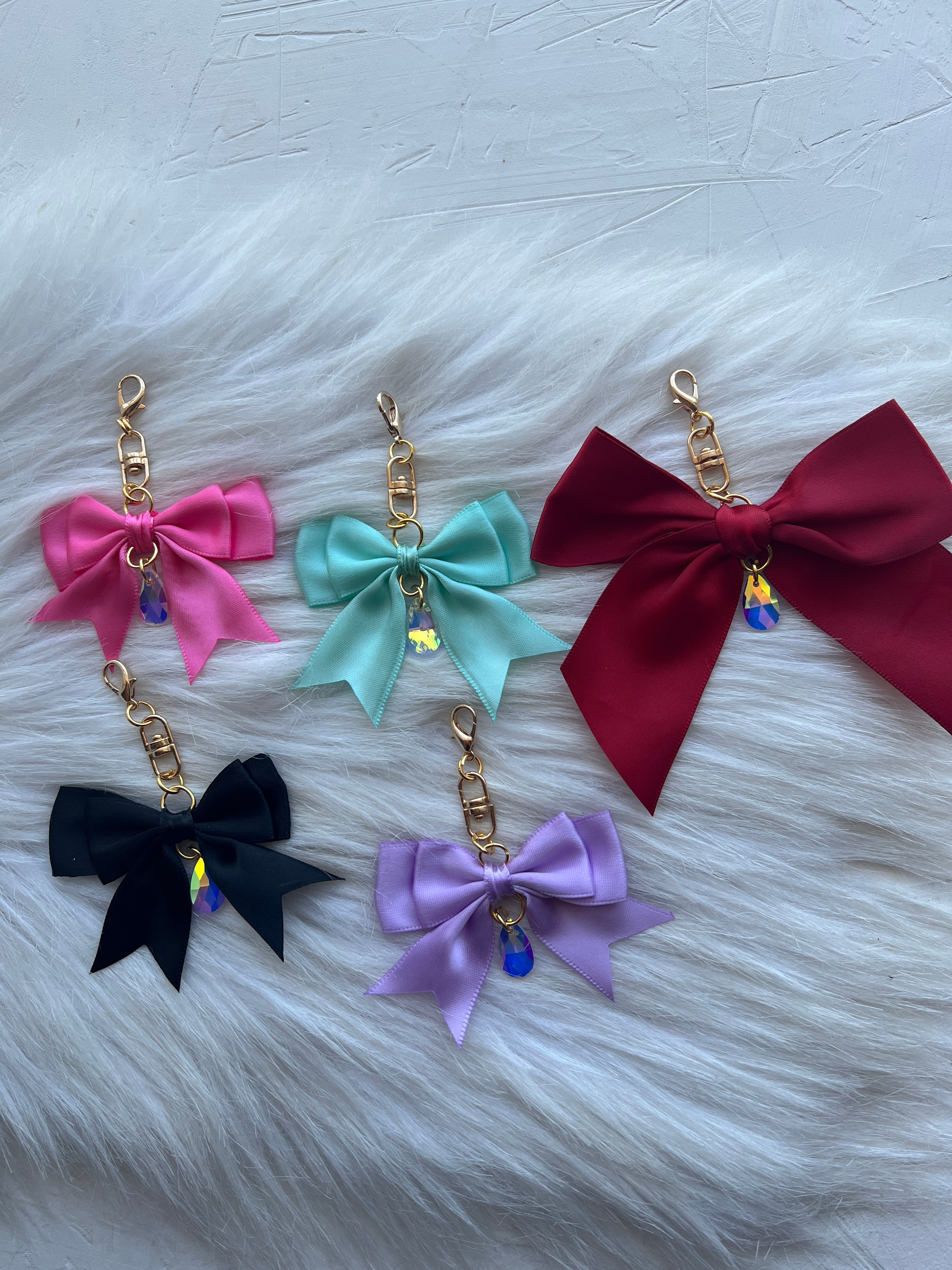 Satin Bow Clip Charm | Coquette Planner & Purse Accessory