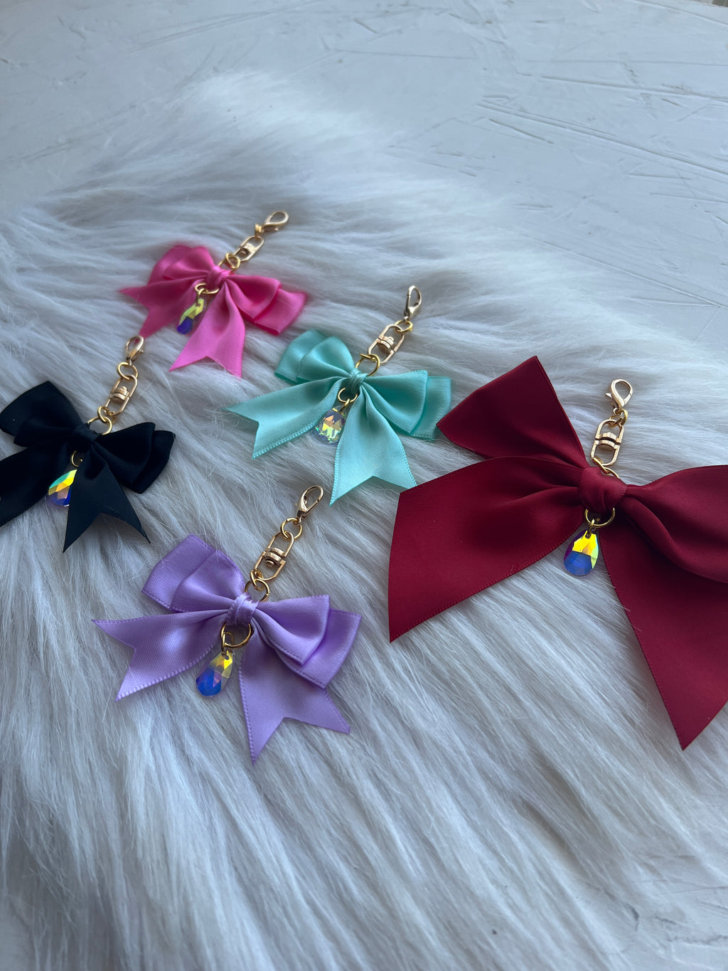 Satin Bow Clip Charm | Coquette Planner & Purse Accessory