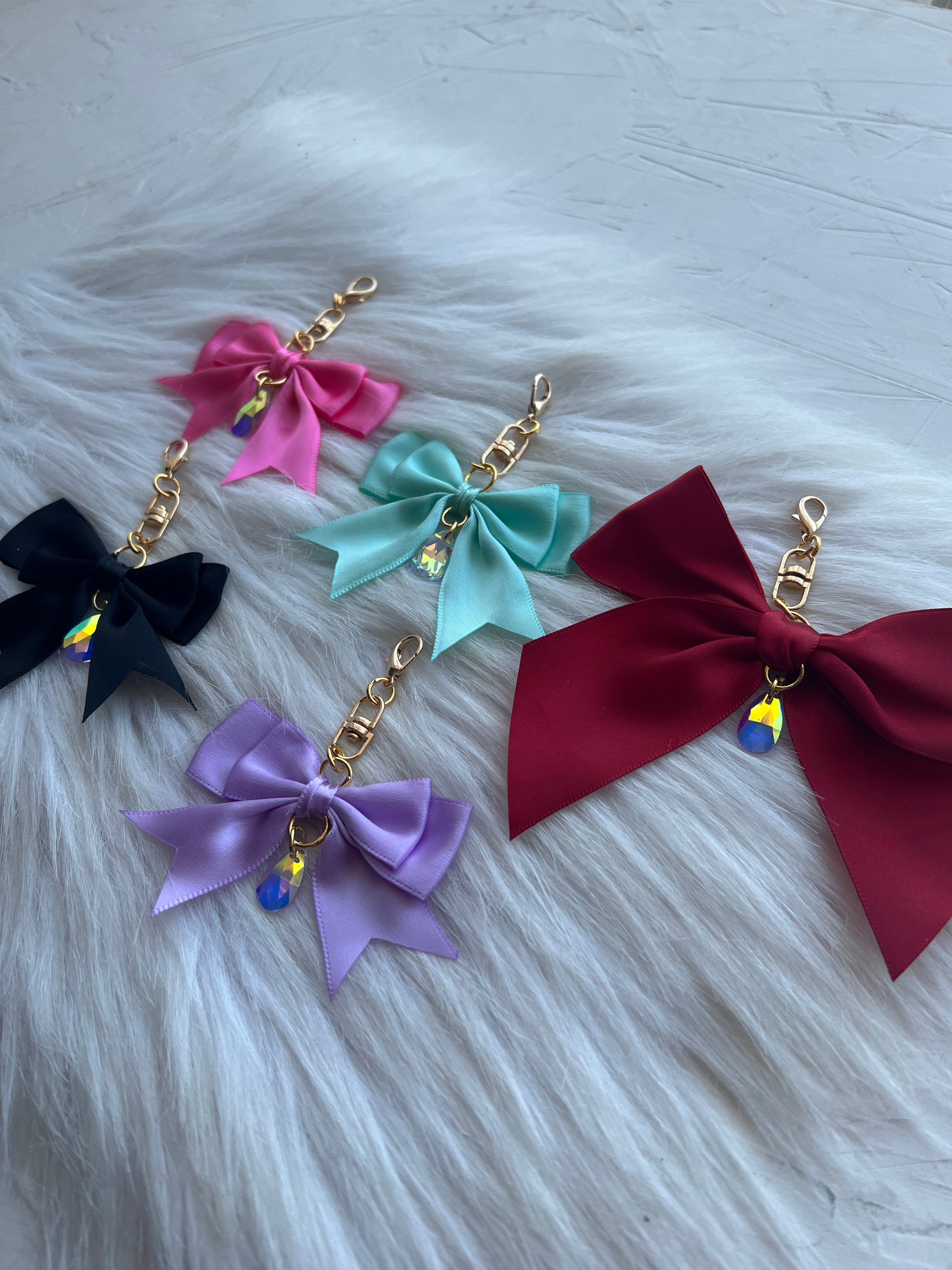 Satin Bow Clip Charm | Coquette Planner & Purse Accessory