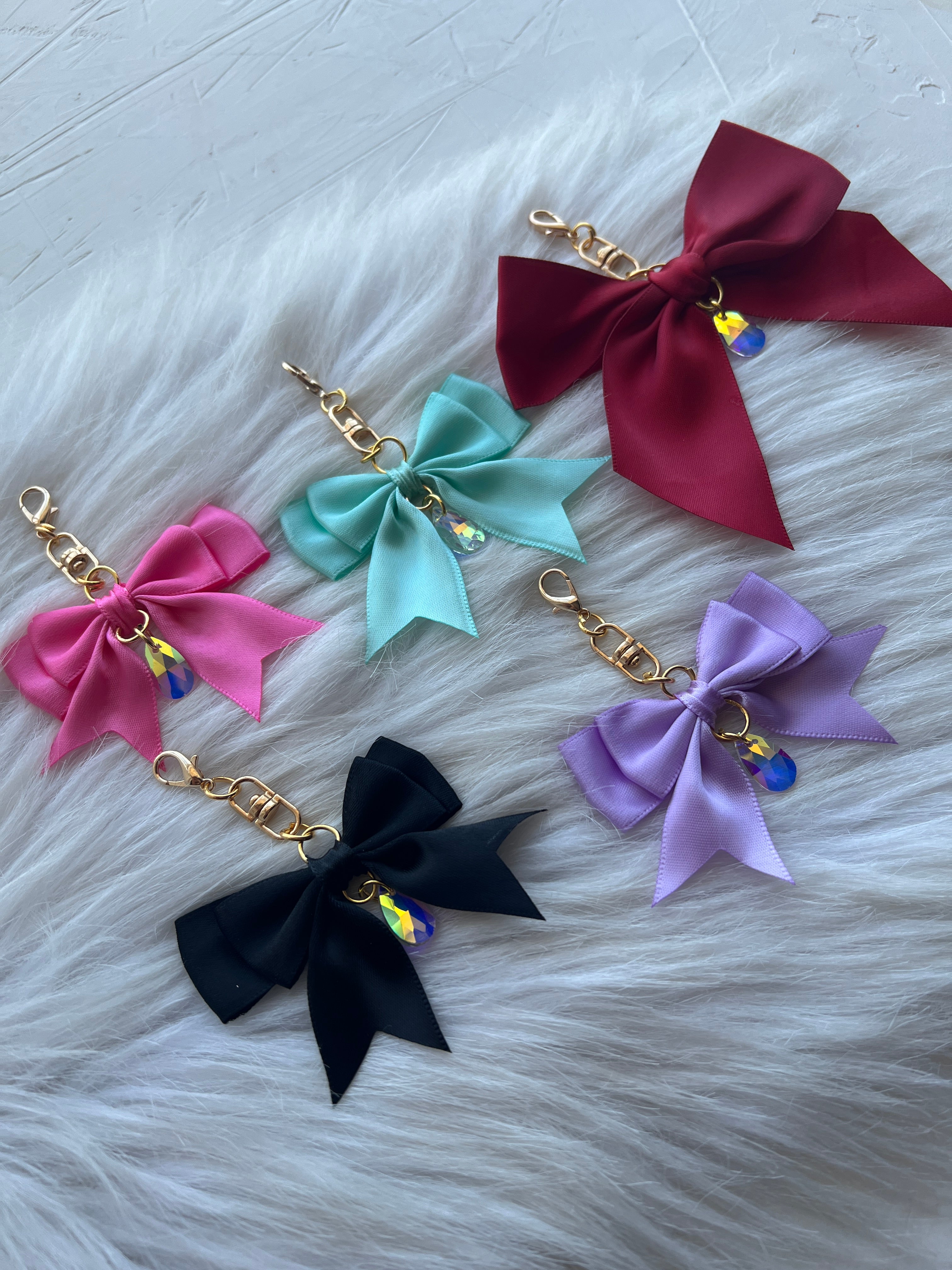 Satin Bow Clip Charm | Coquette Planner & Purse Accessory