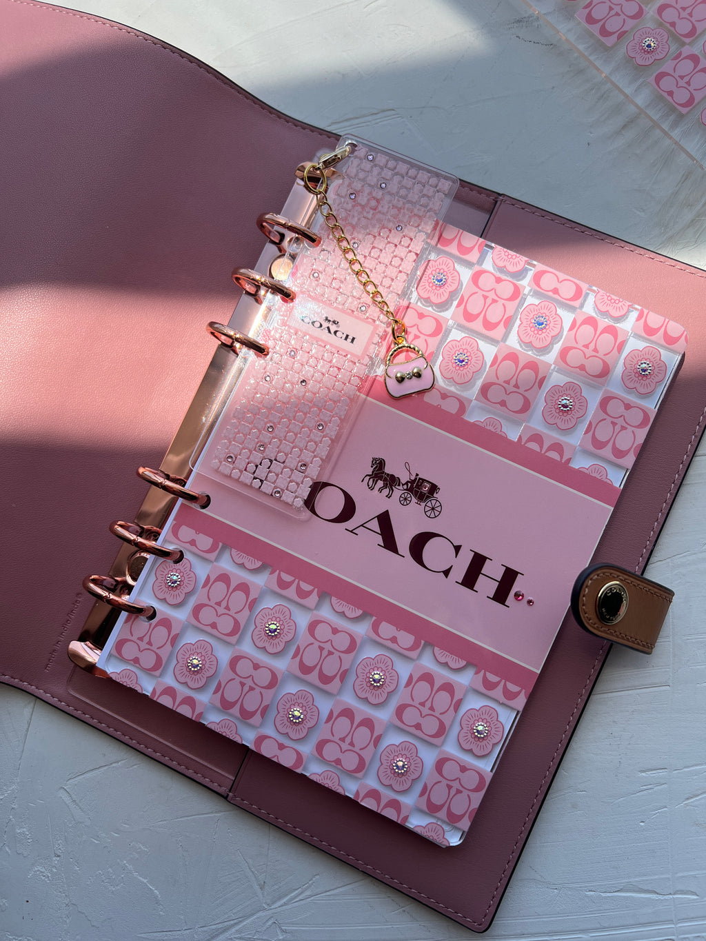 The Petite Ring Charm Anchor™ | Blinged Acrylic Planner Charm Holder for Ring Binders