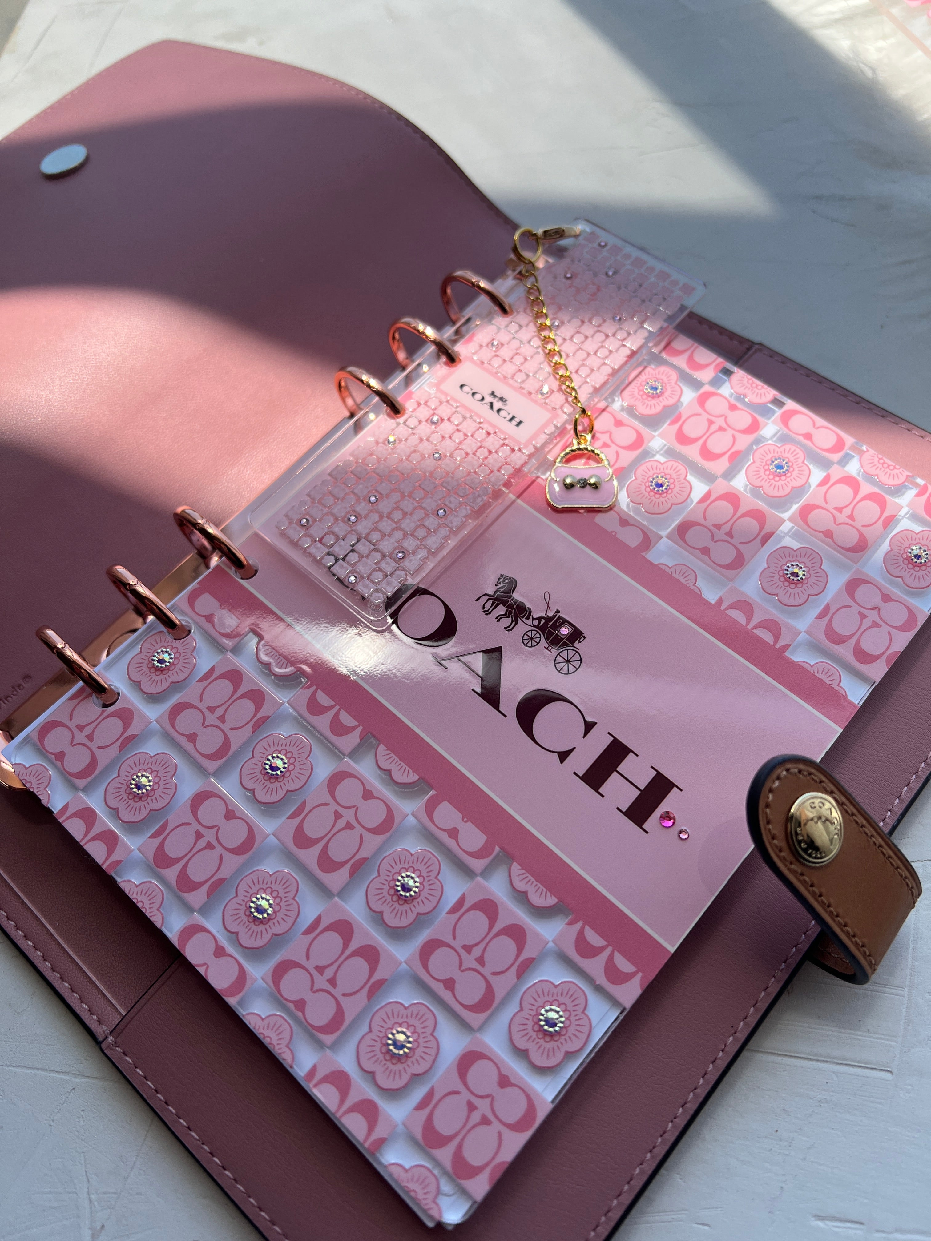 The Petite Ring Charm Anchor™ | Blinged Acrylic Planner Charm Holder for Ring Binders
