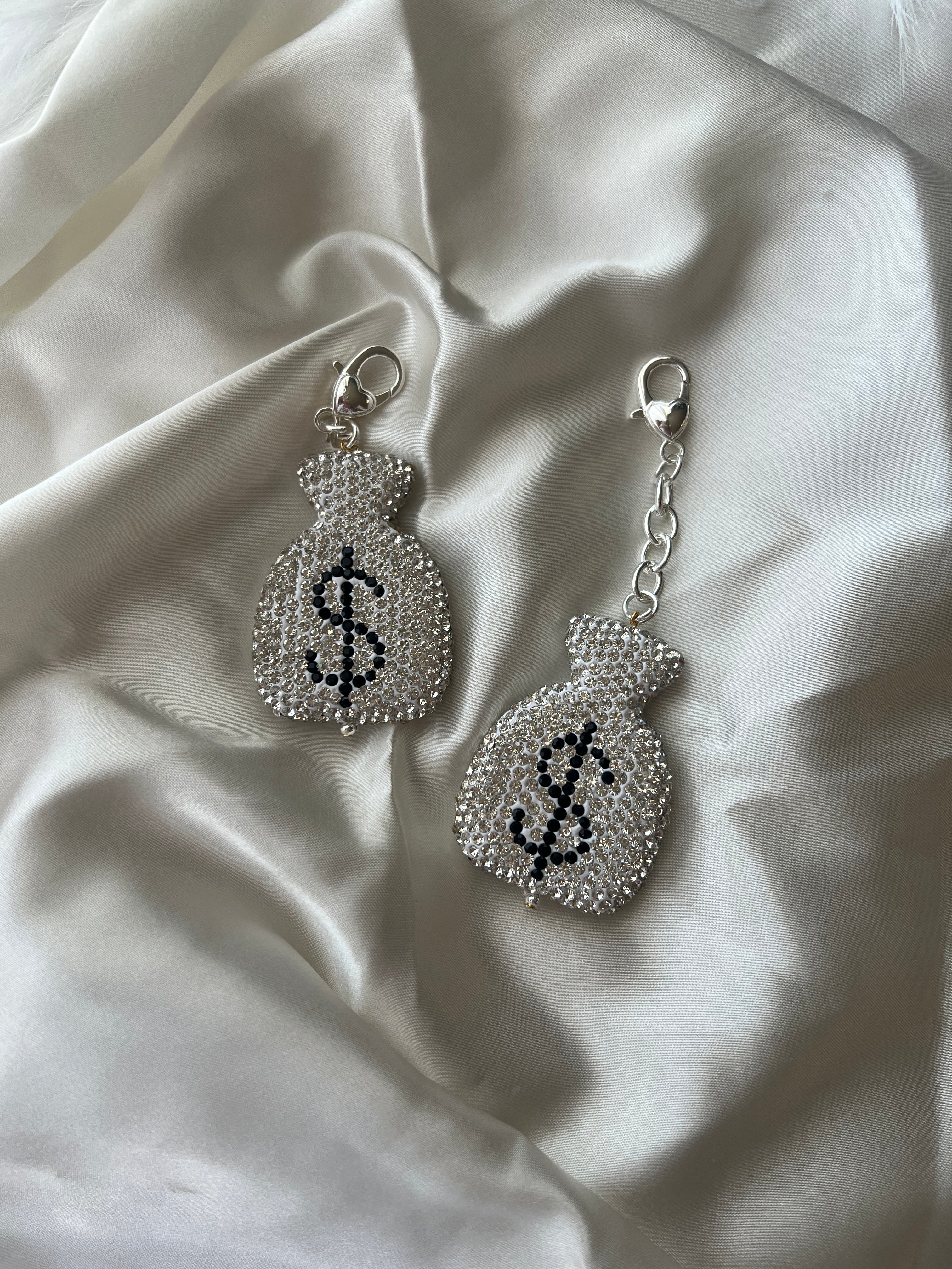 Silver Bling Money Bag Planner Clip Charm