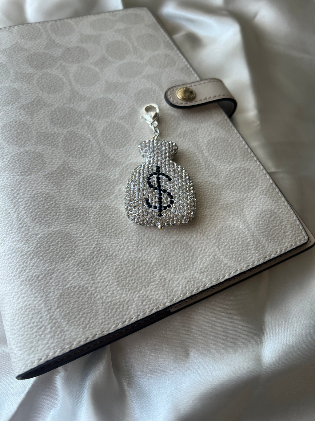 Silver Bling Money Bag Planner Clip Charm