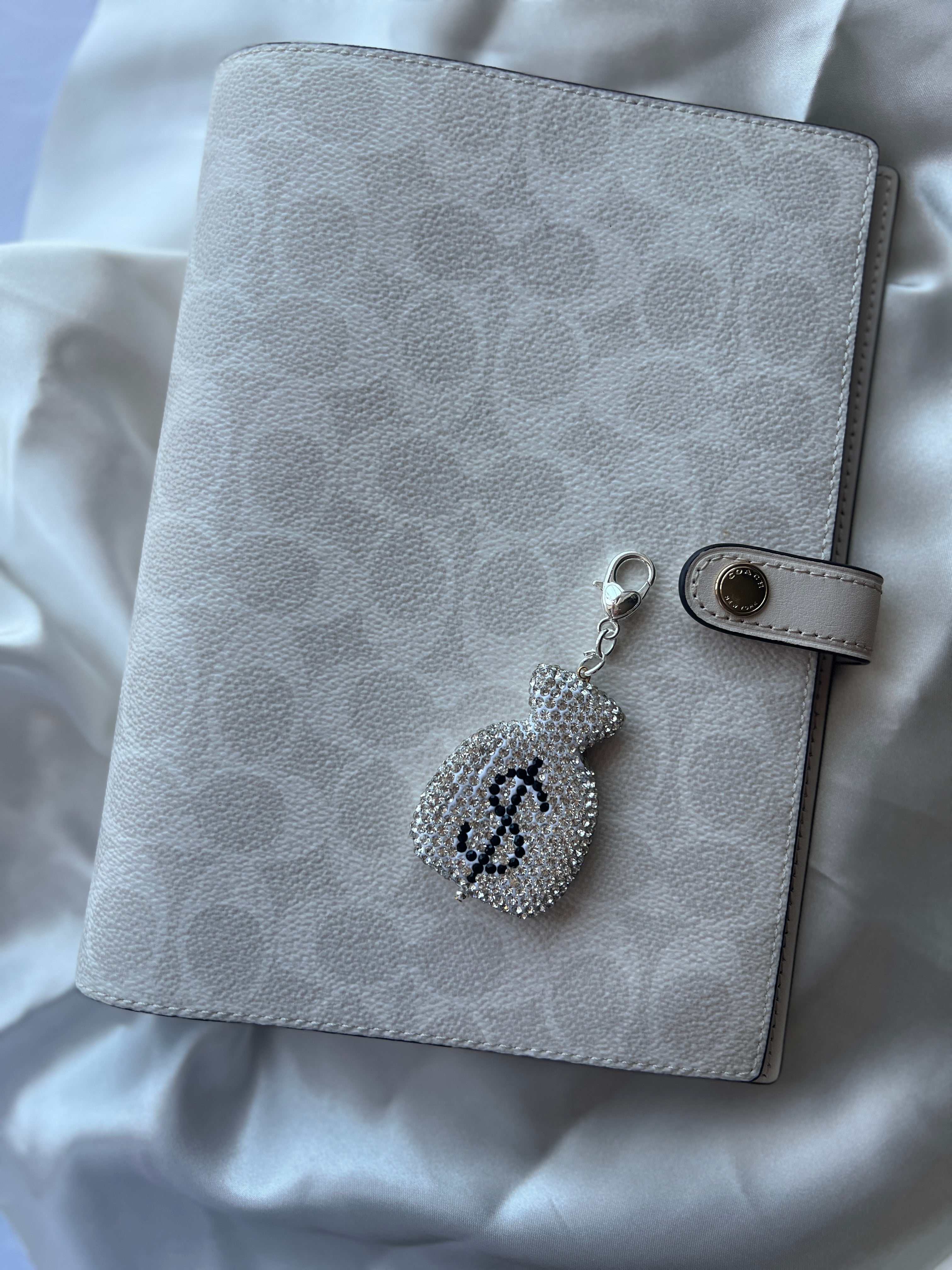 Silver Bling Money Bag Planner Clip Charm