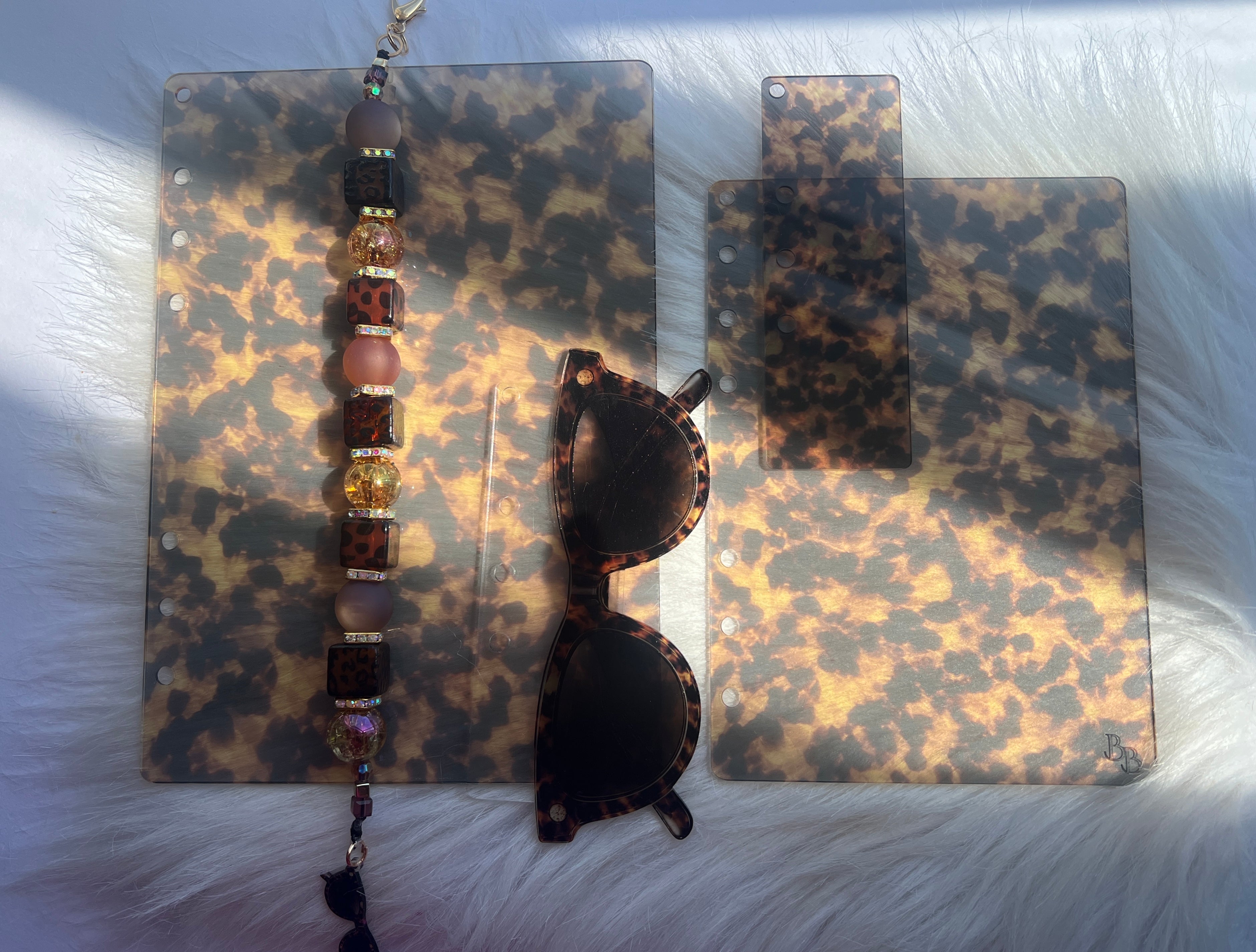 Amber Glow Tortoise™ Collection | Acrylic Dashboards, Page Trackers & Planner Charms