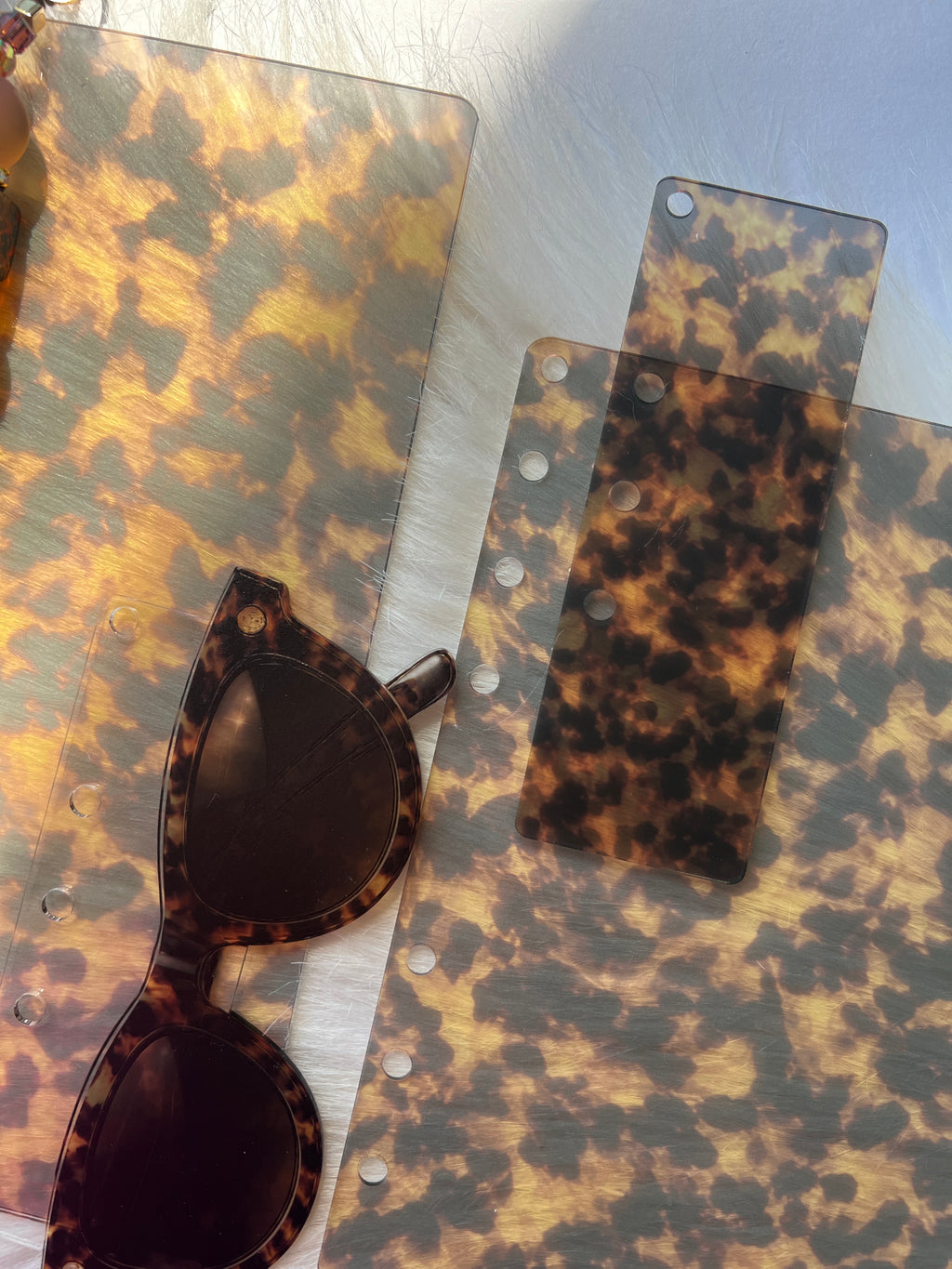 Amber Glow Tortoise™ Collection | Acrylic Dashboards, Page Trackers & Planner Charms