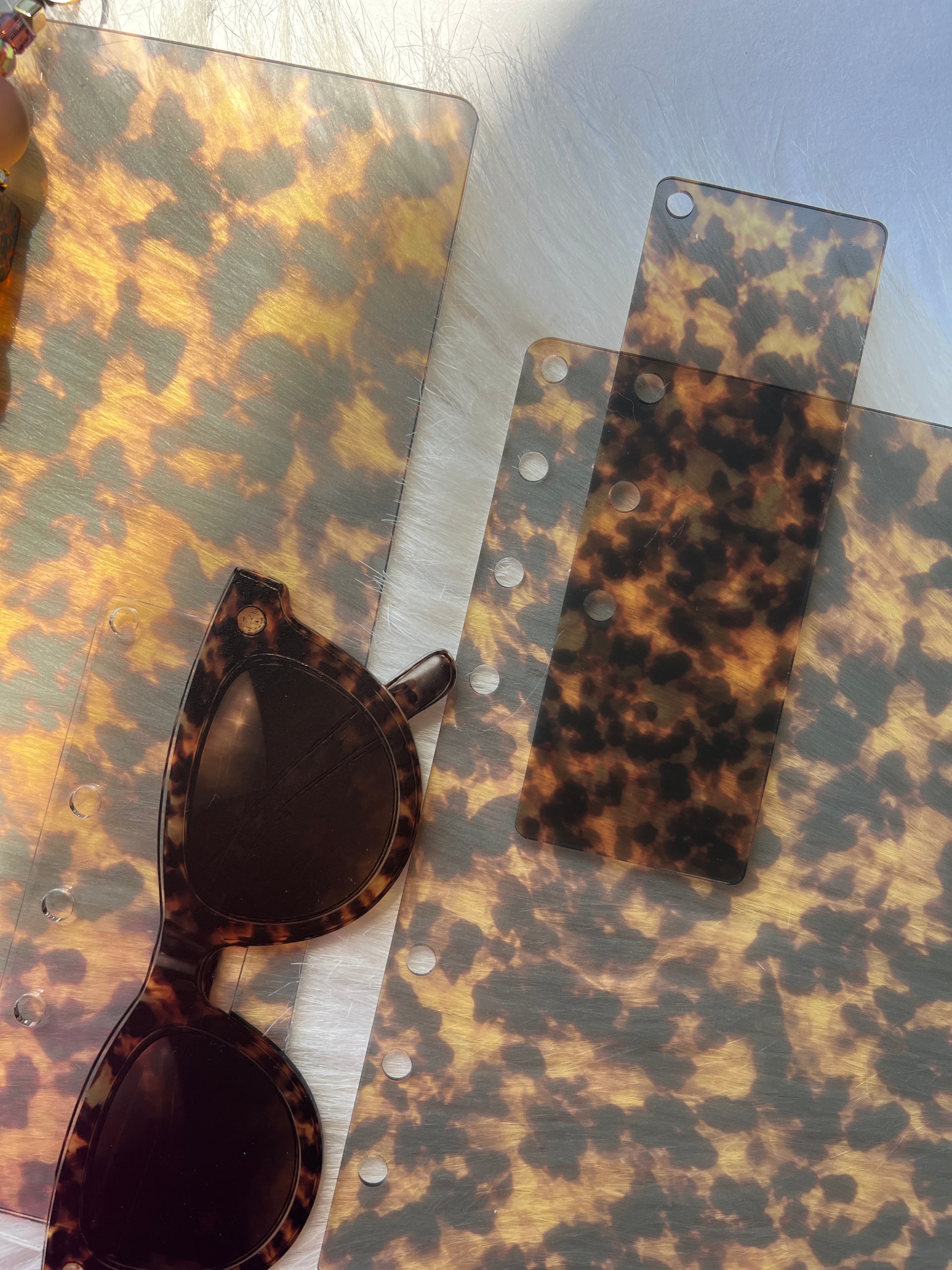 Amber Glow Tortoise™ Collection | Acrylic Dashboards, Page Trackers & Planner Charms
