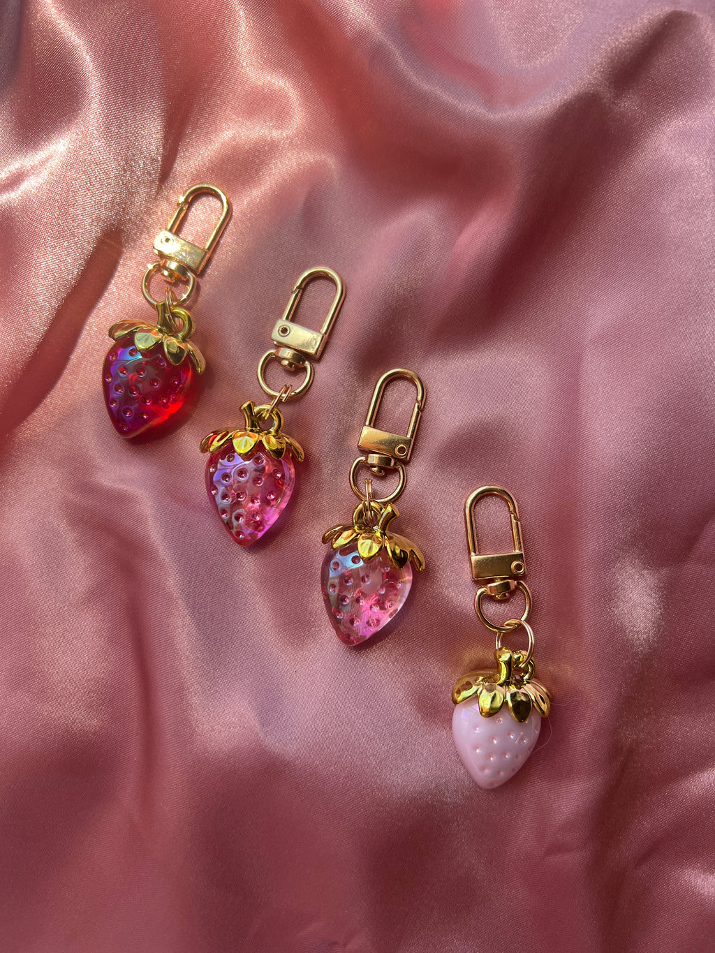 Jelly Strawberry Planner Charm | Transparent Strawberry Charm | Planner Clip | Purse Charm | Coquette Planner Accessory | Cute Pink Strawberry Charm