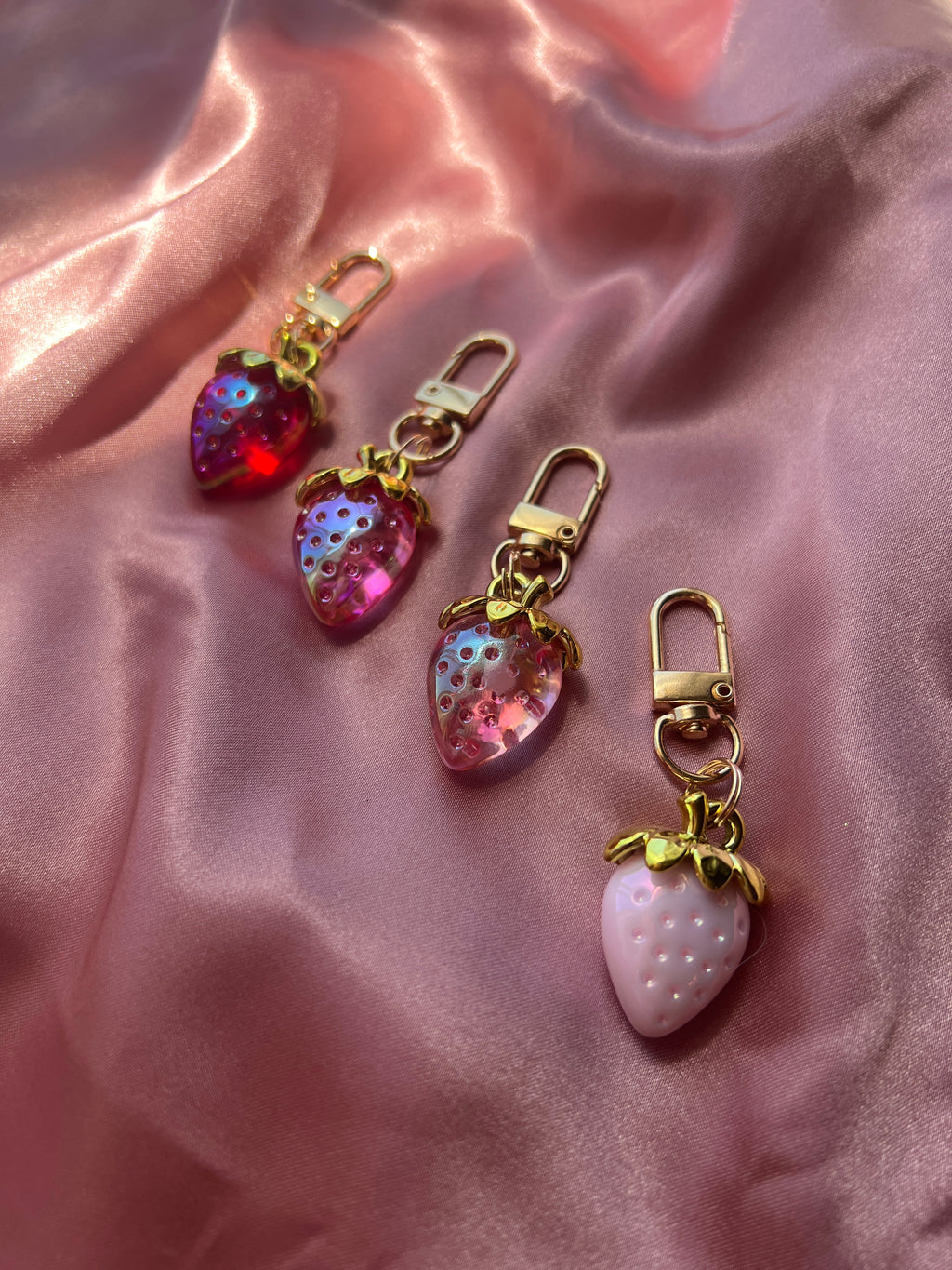Jelly Strawberry Planner Charm | Transparent Strawberry Charm | Planner Clip | Purse Charm | Coquette Planner Accessory | Cute Pink Strawberry Charm