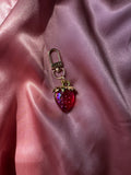 Jelly Strawberry Planner Charm | Transparent Strawberry Charm | Planner Clip | Purse Charm | Coquette Planner Accessory | Cute Pink Strawberry Charm