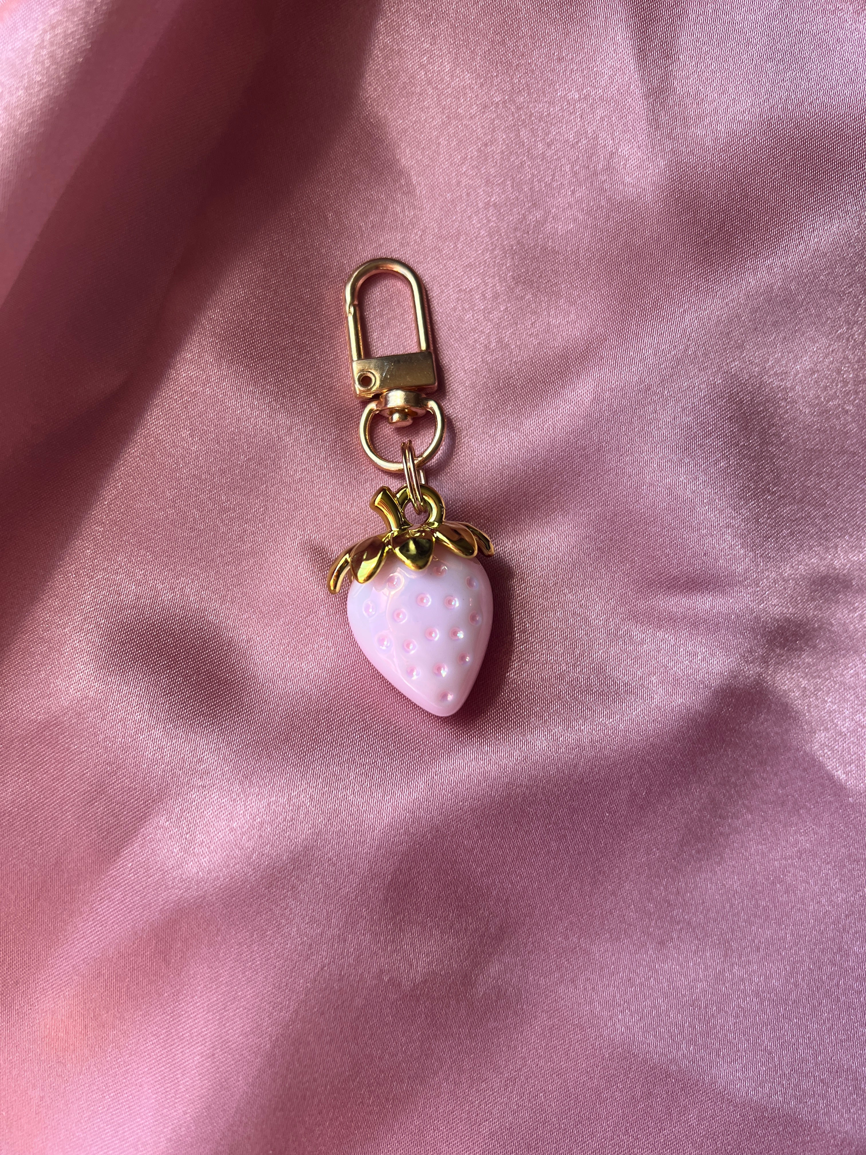 Jelly Strawberry Planner Charm | Transparent Strawberry Charm | Planner Clip | Purse Charm | Coquette Planner Accessory | Cute Pink Strawberry Charm