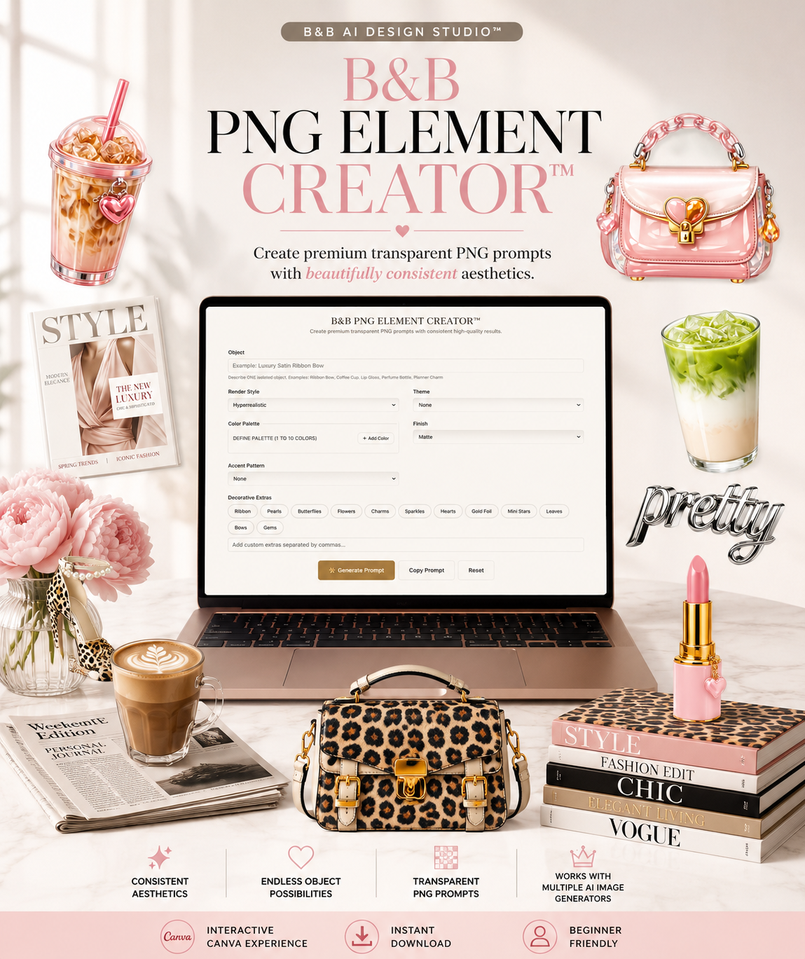 B&B PNG ELEMENT CREATOR™ | Premium Transparent PNG Prompt Generator