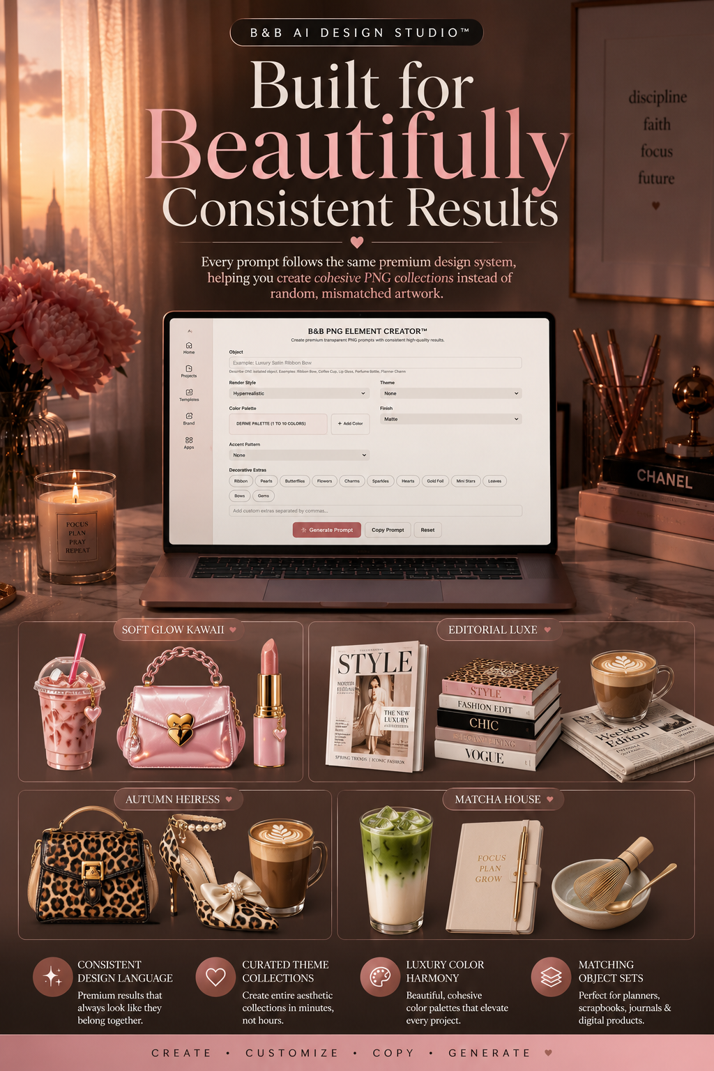 B&B PNG ELEMENT CREATOR™ | Premium Transparent PNG Prompt Generator