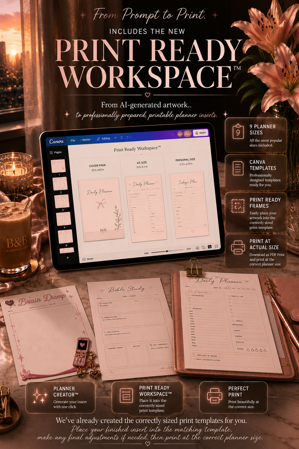Planner Insert Creator™ | AI Prompt Generator + Print Ready Workspace