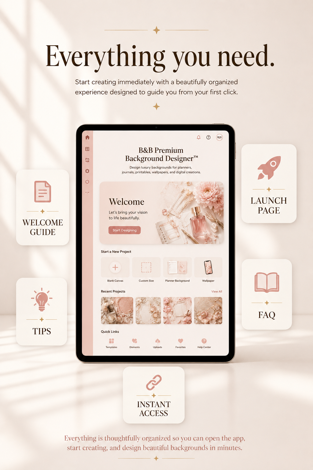 B&B Premium Background Designer™ | Luxury AI Prompt Generator for Planners, Journals & Digital Art