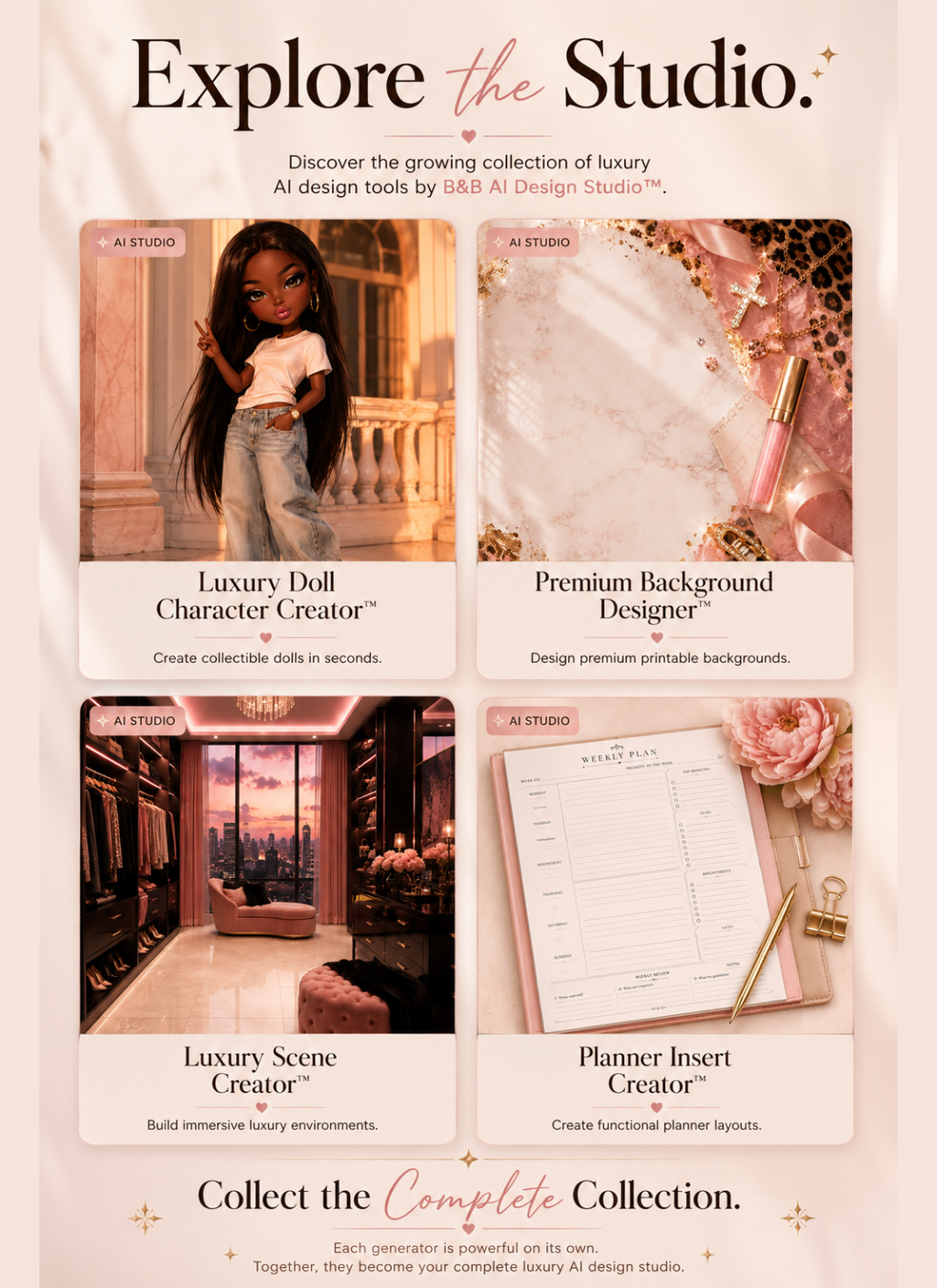 B&B Premium Background Designer™ | Luxury AI Prompt Generator for Planners, Journals & Digital Art