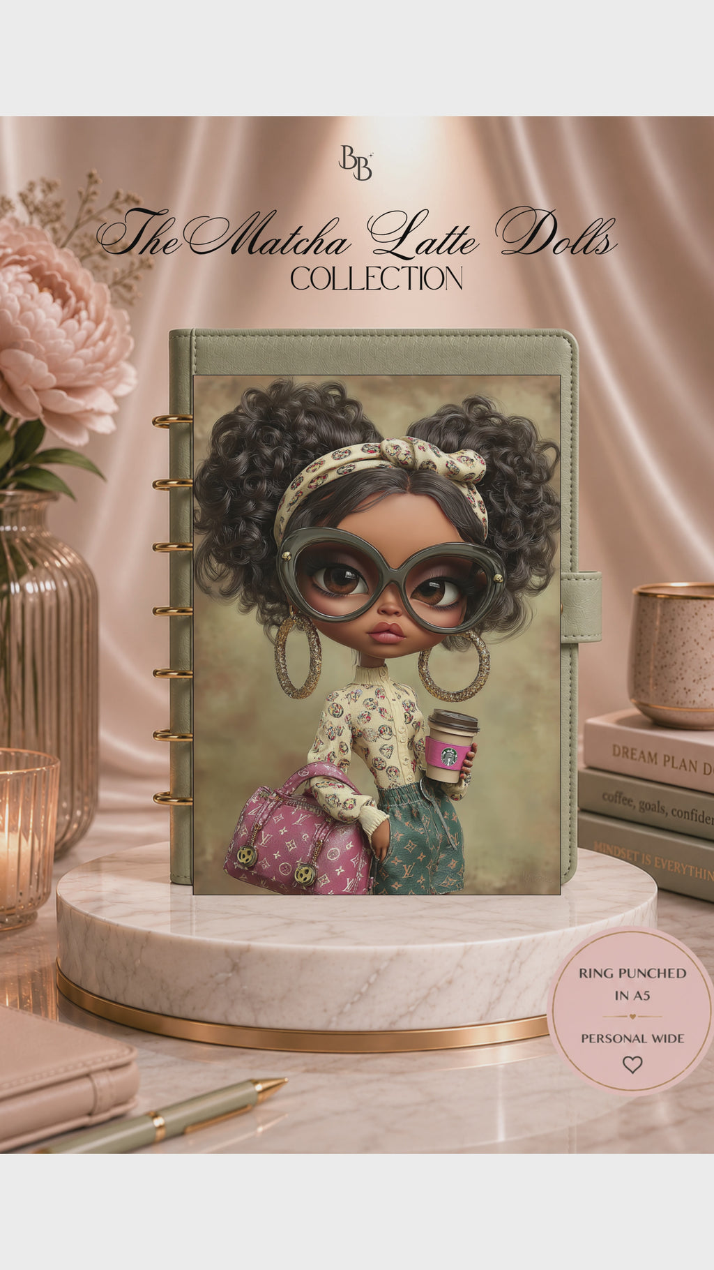 Matcha Latte Dolls Dashboard Collection™ | Luxury Planner Dashboards | Laminated A5, Personal & Personal Wide Planner Inserts