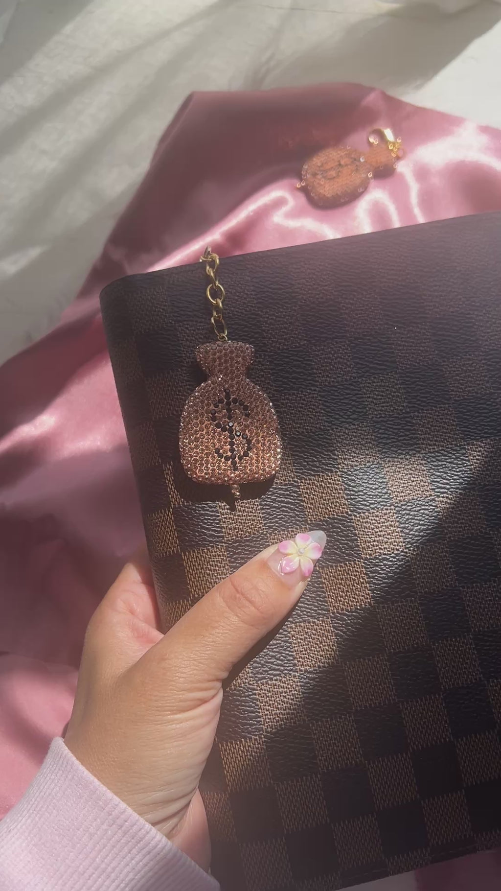 Champagne Bling Money Bag Planner Clip Charm
